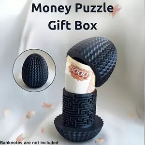 Money Maze Puzzle Box, Hidden Surprise Puzzle Wedding Gift, Easter Gift, Brain Teaser, Fantasy Theme, Outdoor Decor Collection