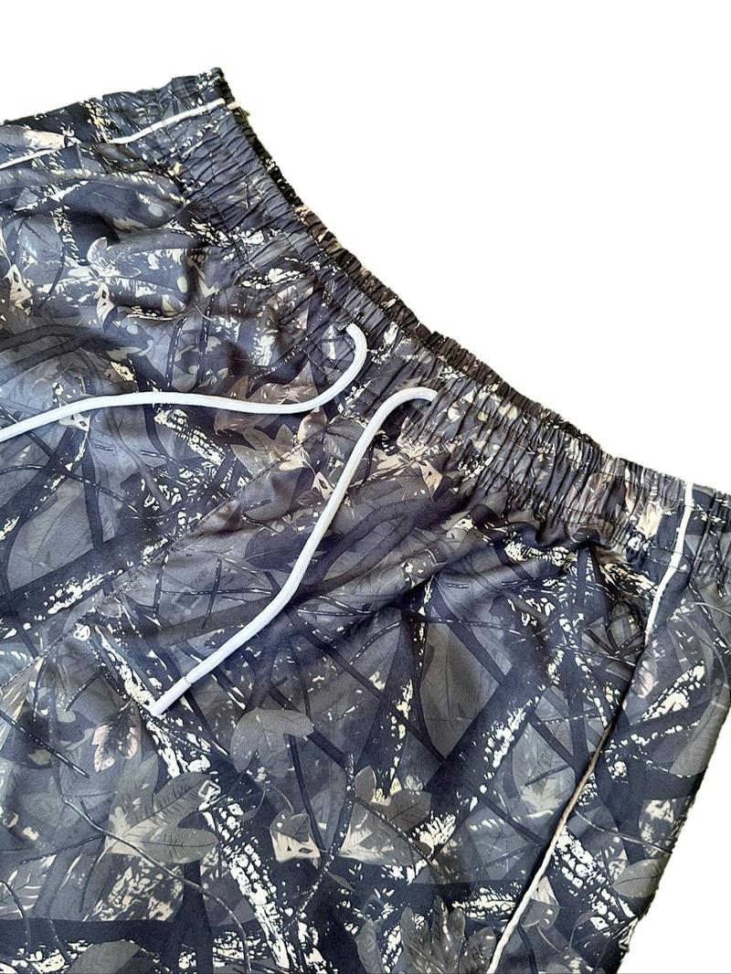 Men's All Over Print Camouflage Pants, Casual Comfy Loose Trousers for Spring & Fall, Fashion Men's Bottoms for Daily Wear