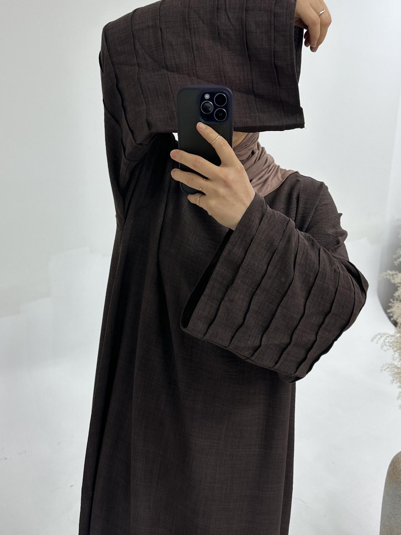 Women's Plain Long Sleeve Abaya Dress, Modest Casual Long Sleeve Round Neck Dress for Daily Wear, Ladies Islamic Clothing for All Seasons