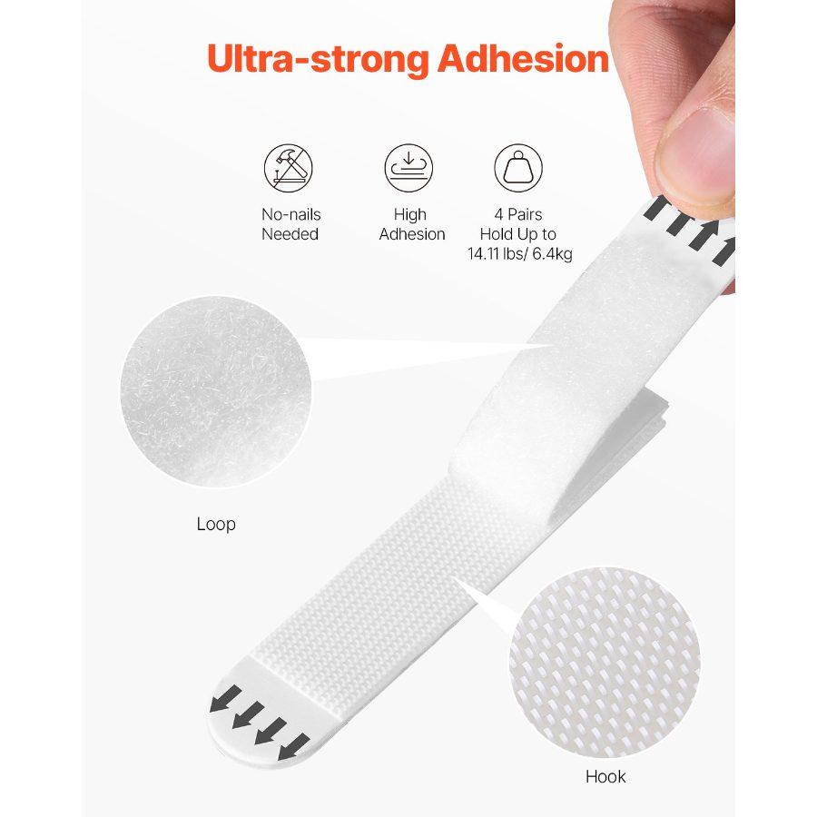 VEVOR Picture Hanging Strips, 34 Pairs, Large Picture Hangers with Removable Adhesive, Hook Loop Strips, Wall Hanging Strips for Damage Free Picture Hanger, Mounting of Photos, Frames, Wall Decor
