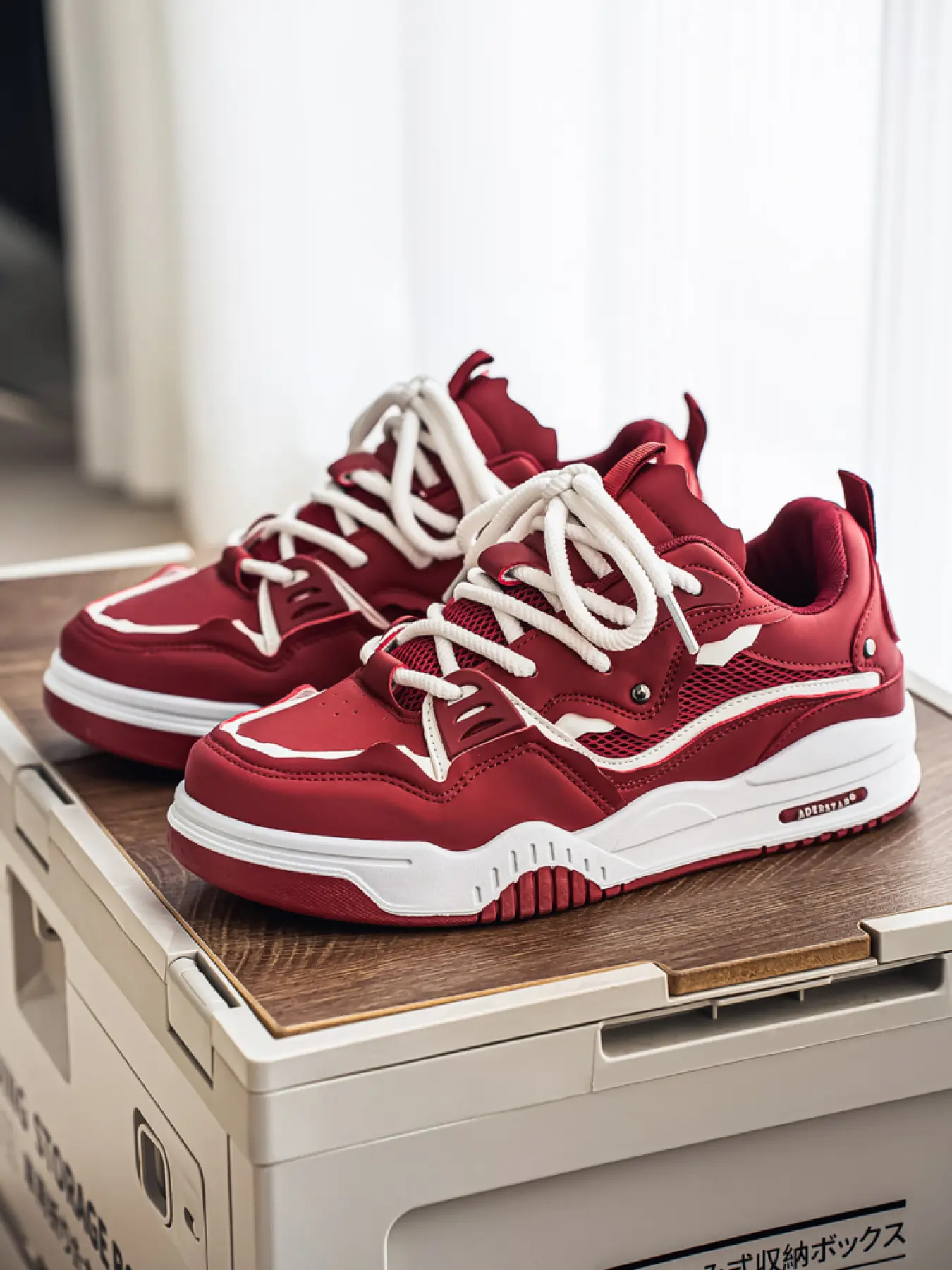 Men 3 Colors Wave Trim Mesh Patchwork Platform Sneakers, Casual Trendy Trainers, Round Thick Laces, Anti-slip Height-boost Sole, Street Casual Athletic Skate Shoes