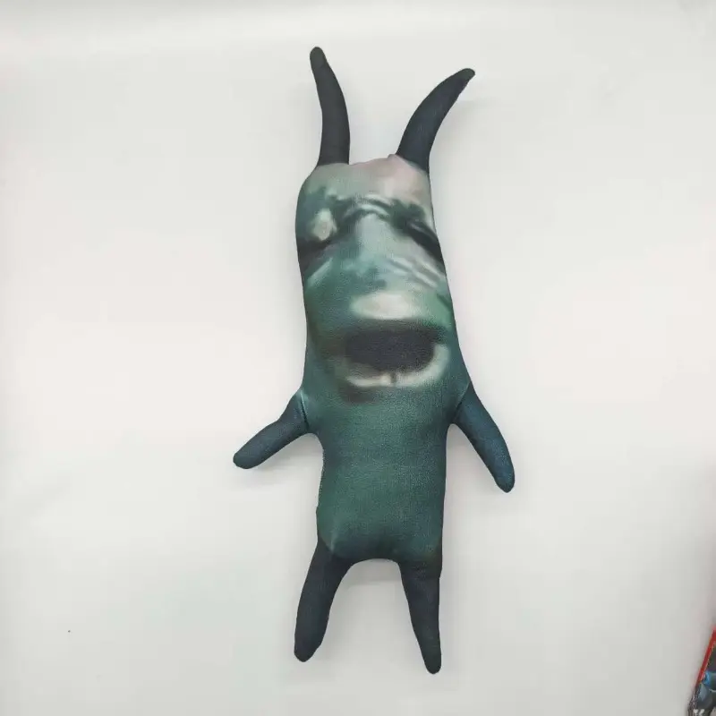 Minimalist Unisex Halloween Creepycute Gremlin Character Stuffed Toy, 2 Long Horns Monster Flannel Cloth Doll with HD Digital Heat Transfer Screaming Face Print & 2 Thin Legs, Horror Decor Prank Gift with Bag, Creepycute Gremlin Character Stuffed Toys