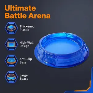 Thick Transparent Blue Gyro Battle Disk, Large Round Arena for Kids, Special Track Plate for Explosive Gyros, Toy Accessories