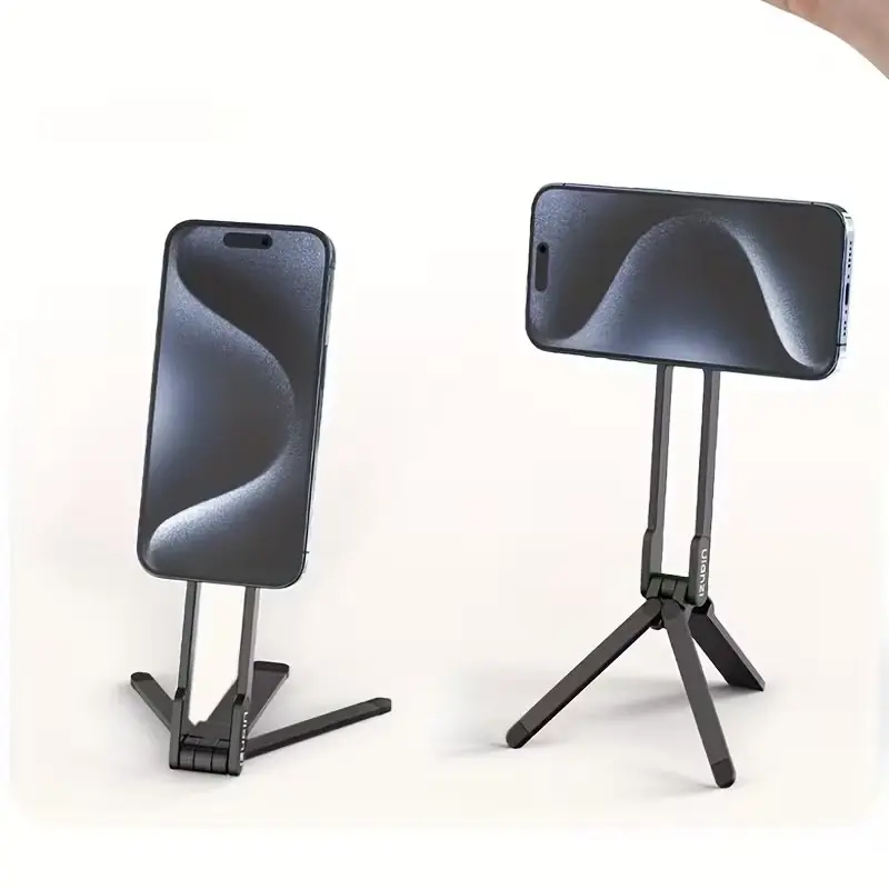Portable Phone Stand, Adjustable Phone Stand, Magnetic Smartphone Holder 360° Rotating Foldable Tripod, Multi-Function Anti-Shake Phone Holder, Stable Live Streaming Tripod, Phone Mount Holder