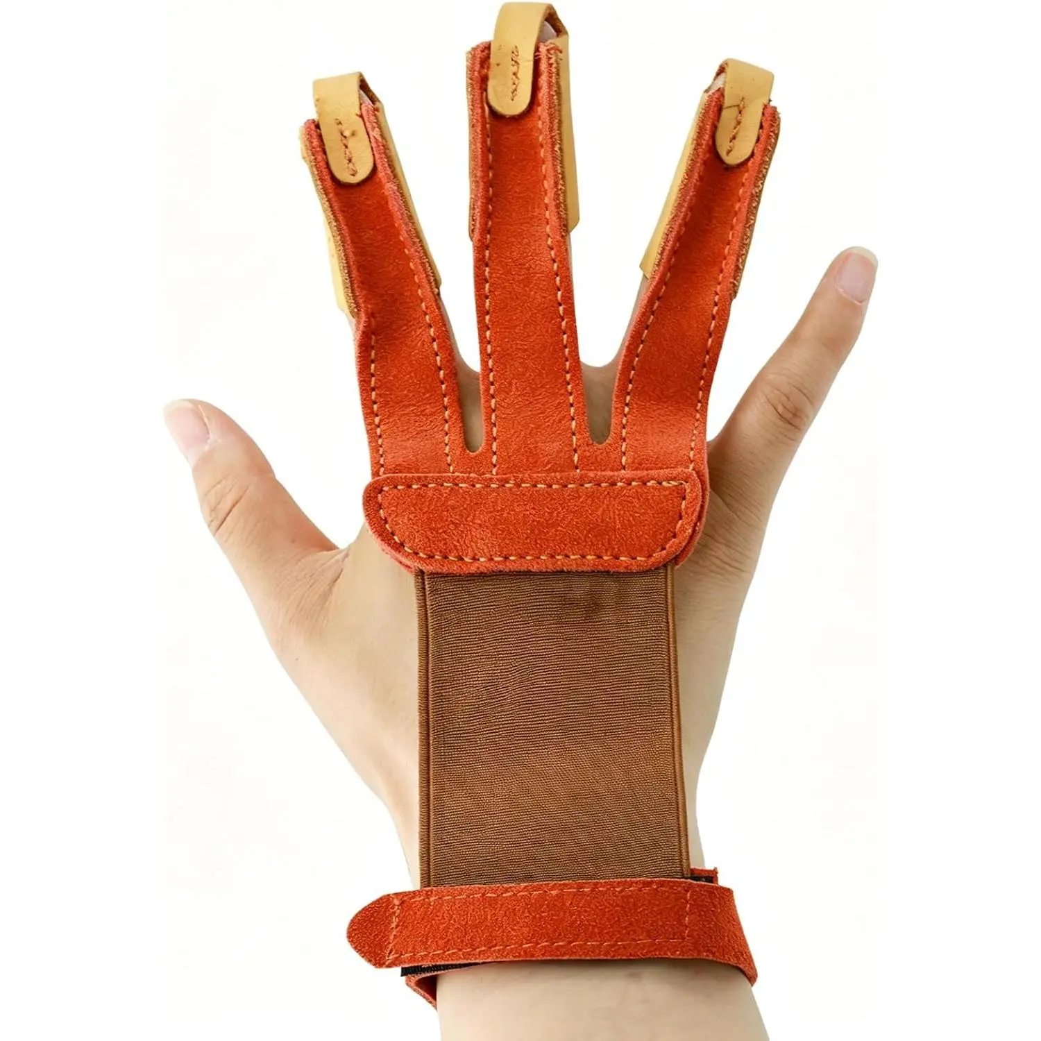 3 Finger Leather Archery Shooting Gloves Protective Gear Accessories for Traditional Bow Recurve Bow for Men Adult Women