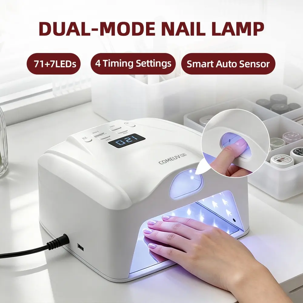 Full Coverage Quick Dry Dual Mode Smart Gel Nail Lamp, Zone Solidification Without Damaging Nails, Portable Manicure Nail Tool, UV/LED Light