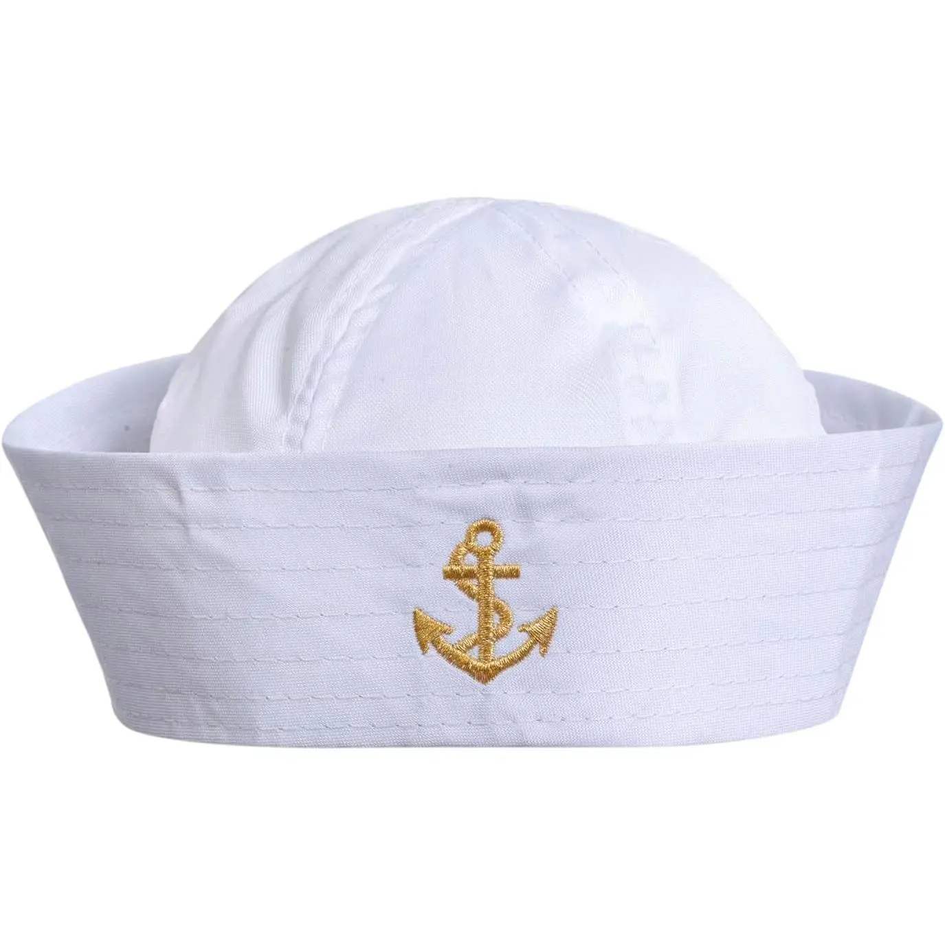 White Captain Sailor Hat Yacht Ship Costume Cap for Adults & Teens, Halloween Accessory(Gift)