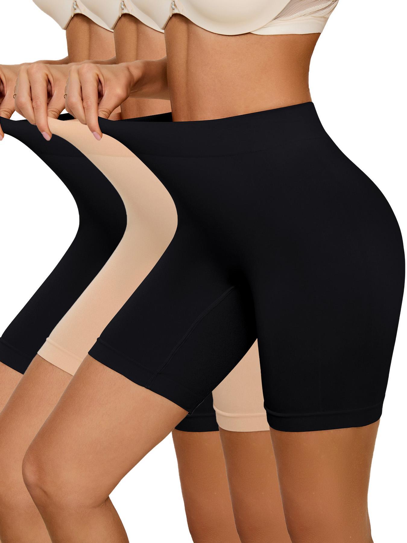 3 Pack Women's High Waist Shaperwear Shorts, No-Show Athletic Safety Shorts for All Seasons, Slim-Fit Design with Moderate Thickness