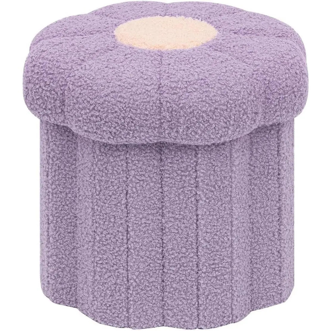 Storage Ottoman Cube 12.6 Inch with Storage Purple