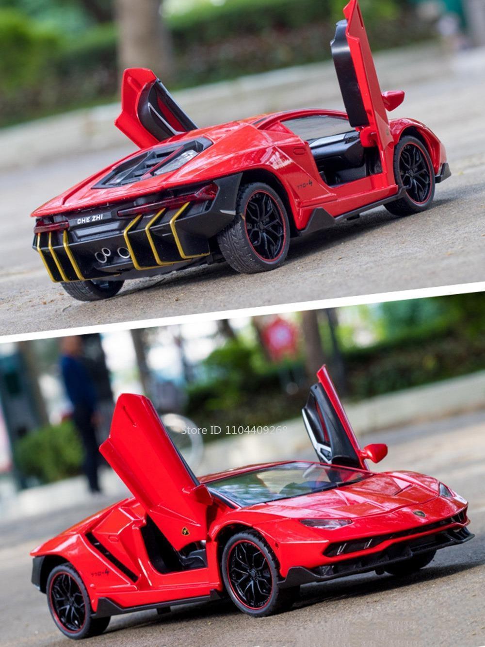 1:24 Scale Lambor LP770 Revuelto Sports Car Model Toy Alloy Diecast Sound Light Supercar Vehicles Models Boys Birthday Gifts