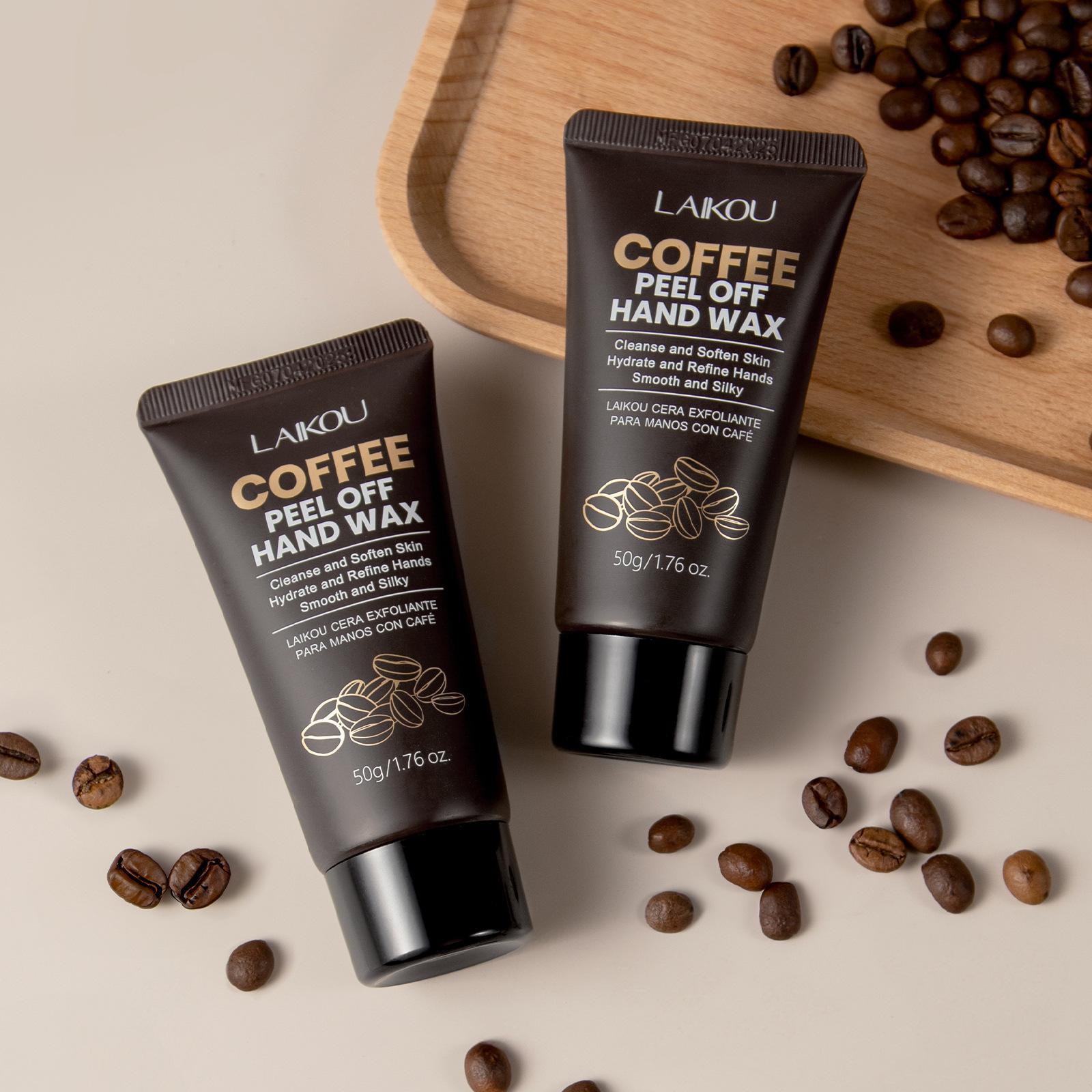Coffee Peel Off Hand Mask 50g ， Exfoliating Hand Wax for Dead Skin Removal ， Deep Cleansing & Moisturizing Hand Treatment ，Smooth Soft Hands ， Travel Size Portable Jar