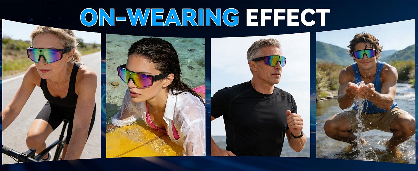 AI Smart Glasses with Camera 4K - Polarized Sunglasses with Camera, UV400 Lens, ChatGPT Enabled, EIS Stabilization, Dual Mic Noise Canceling, IP54 for Cycling Hiking fathersdaygift