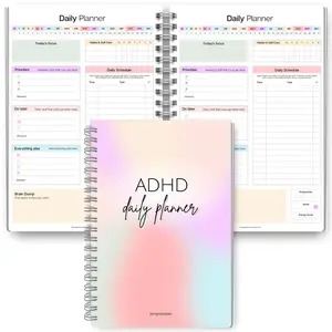 Adhd Daily Planner, Organize Your Day Efficiently, Perfect for Adhd Management, Essential Tool for Time Tracking & Task Planning