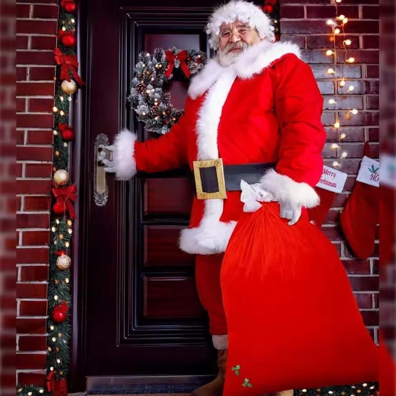 50/100x70cm Santa Claus Christmas Sack Bag Drawstring Bag, Costume Sacks for Presents, Kids Stocking Stuffer, Bags for Gifts