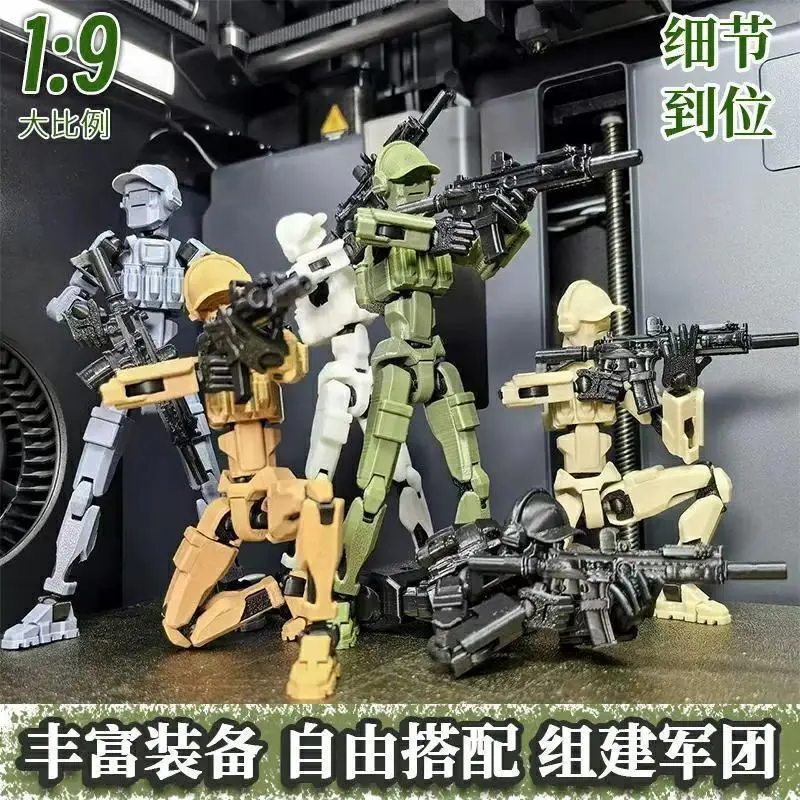 2026 new hot item Commando SWAT Team 13 Figure 3D Printed Multi-Jointed Movable Lucky 13 Action Figure Dummy Assembly Toy Model Desktop Ornament