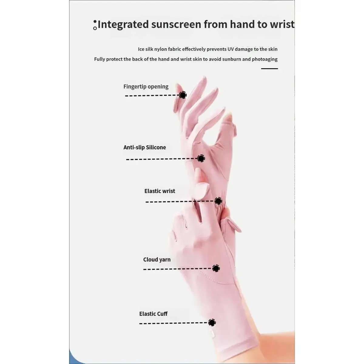 Women Fingerless UV Protection Half Sun Gloves, Lightweight Breathable Cooling Non-Slip Grip Driving Gloves, Thin Summer Fashion Arm Accessory for Daily Car Driving Gardening Outdoor Walking Vacation Travel