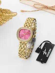 A RICECGO ladies’ business watch, featuring a diamond-set bezel and vintage Roman numerals—a rose gold timepiece that catches the eye at first glance, perfect for everyday wear or as a gift