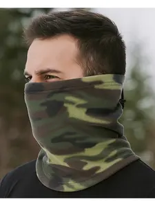 Winter outdoor drawstring warm scarf, multifunctional windproof face cover for cycling, thickened cold-proof neck gaiter for motorcycles