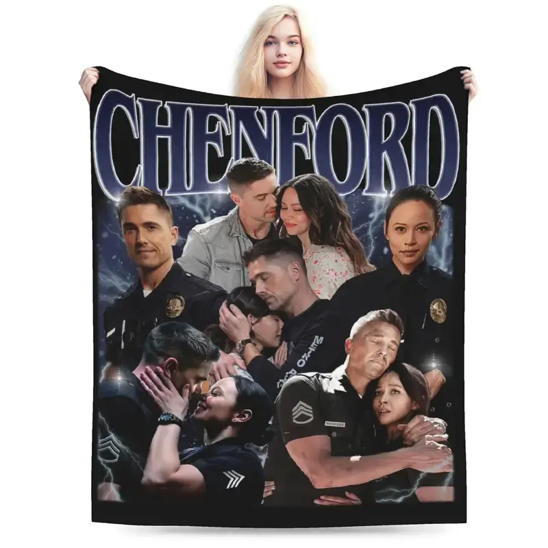Chenford Tim and Lucy Full Love Story the Rookie Blanket Flannel tv show  Thin Throw Blankets for Bed Car Bedding Throws Soft Fluffy All Season Throw Blanket, Lightweight Cozy Bed Cover for Sofa Bedroom Travel, Perfect Warm Gift for Birthday Christmas for