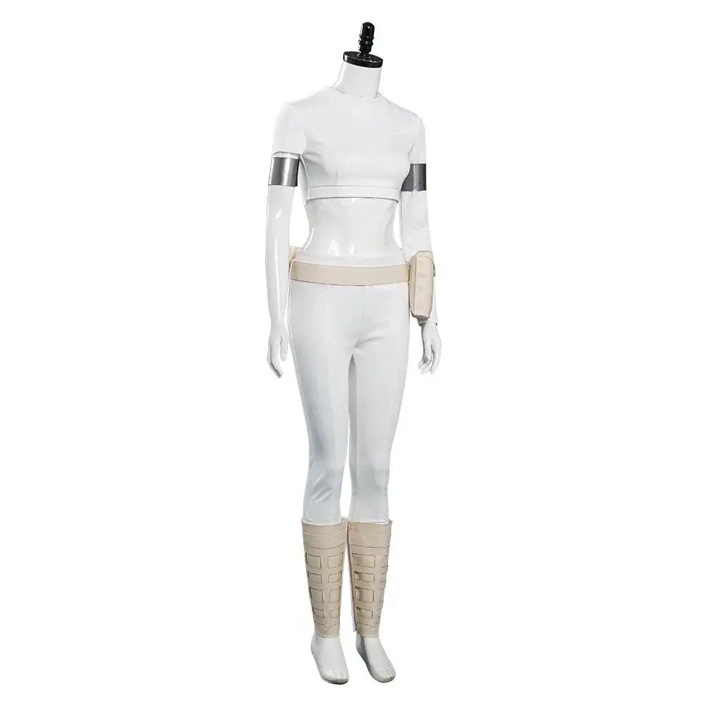 Movie Fantasy Padme Cosplay Amidala Costume Space Battle Roleplay Women Top Pants Belt Outfits Halloween Carnival Party Suit