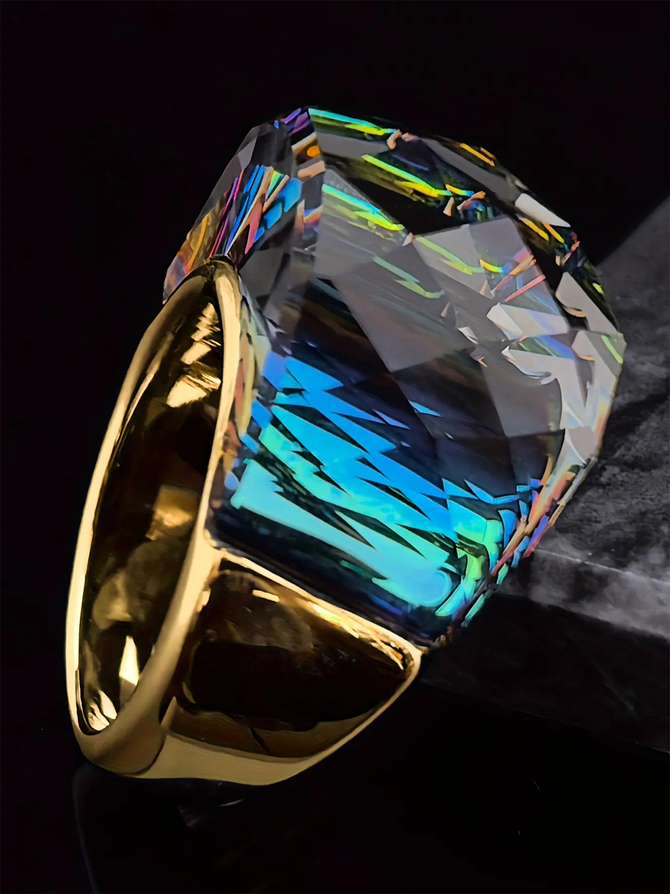 1 PC Luxury Cubic Zirconia Ring Cz Ring For Women For Wedding Engagement Anniversary Party Jewelry Valentine's Day Gift Artificial Crystal Ring
