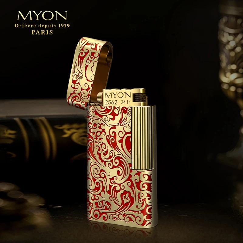 Luxury Gold Plated Vintage Lighter Full Copper Mini Size Unique Gift for Men Birthday Father Husband High End Fashion Collectible No Fuel Included