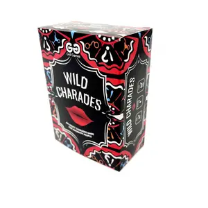 WILD CHARADES Glitter Charades Card Game for Couples Party Interactive Board Game Family Gathering Party Game Night Party Supplies