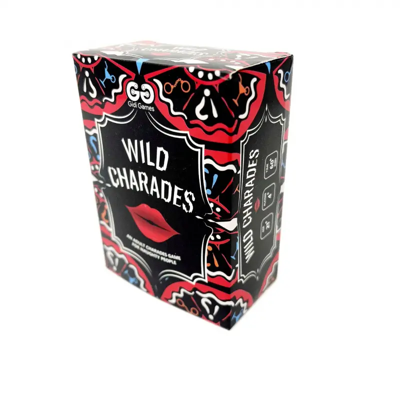 WILD CHARADES Glitter Charades Card Game for Couples Party Interactive Board Game Family Gathering Party Game Night Party Supplies