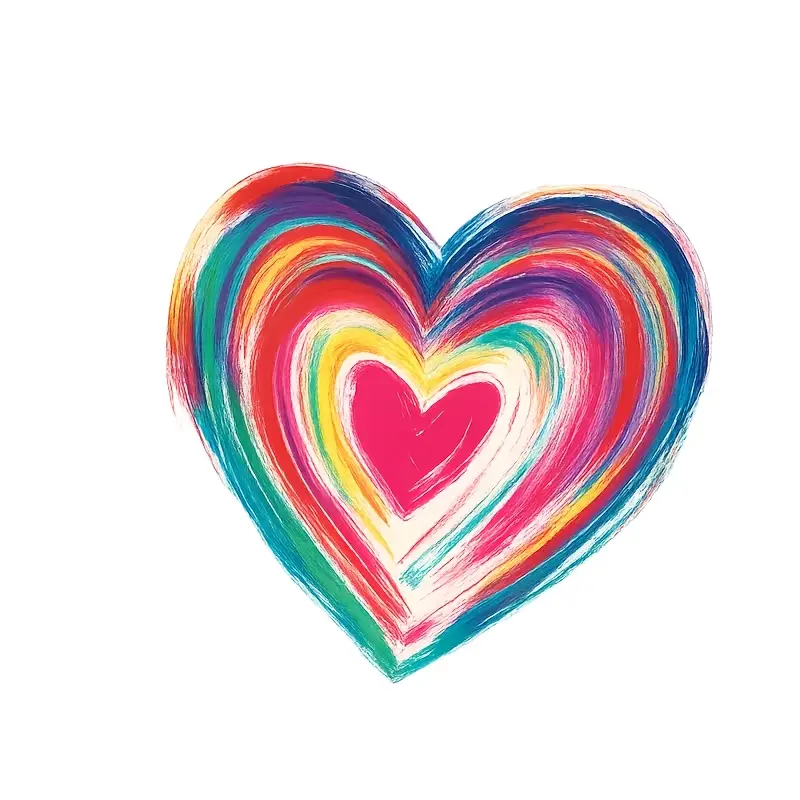 6PC Colorful Heart Heat Transfer Iron on Patches DIY Applique for Clothes Tshirt Hoodie Jeans Jackets Backpacks Pillows Crafting Accessory Heart Patch Design