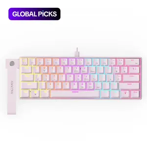 AJAZZ 60% layout NK61 wired gaming mechanical keyboard 61 key red switch mechanical sense high aesthetic computer office keyboard small configuration portable keyboard desktop storage plug and play compatible with multiple system games and office use