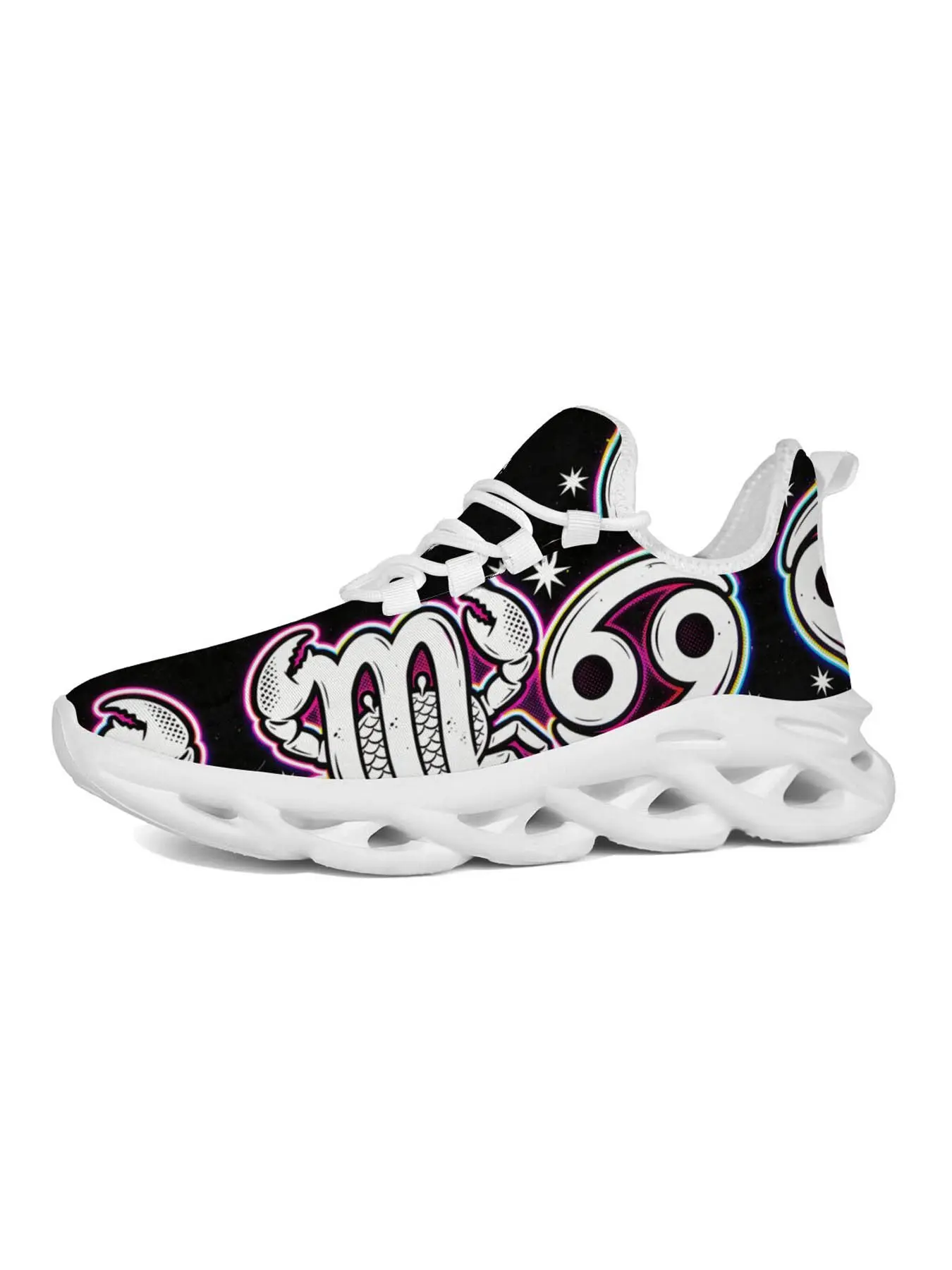 Men's Scorpio 69 Sports Shoes, Street Fashion, Neon Glow, Hollow Out Sole, Ideal for Skate Parks, Zodiac Lovers