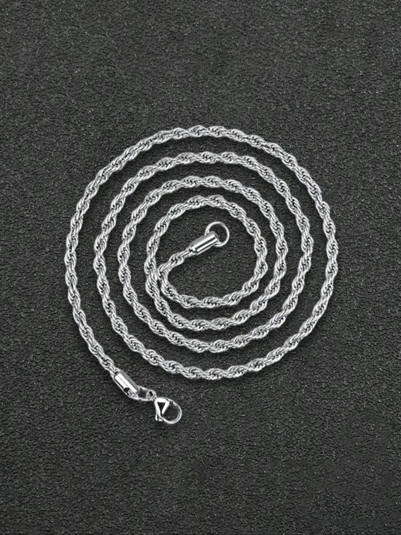 Unisex Stainless Steel Braided Chain Necklace, Non-Fading Twisted Rope Design, Hip-Hop Style Jewelry, Perfect Gift for Birthdays & Holidays