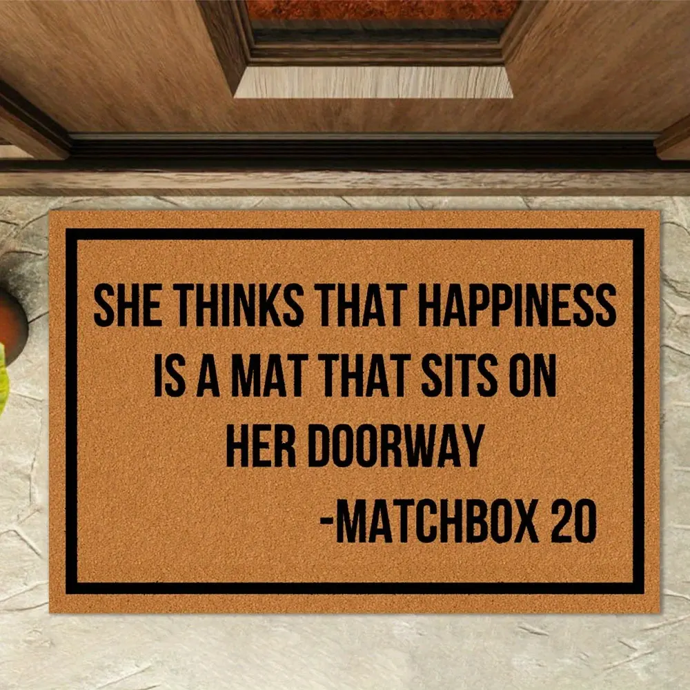 Flannel Floor Mat Flannel Floor Mat, Fun Welcome Doormat, She Believed Happiness Was a Floor Mat, Entry Mat, Indoor/Outdoor Home Decor Floor Mat, Flannel Doormat, Home Decor, Entry Mat, Doorway Carpet, Flannel Surface