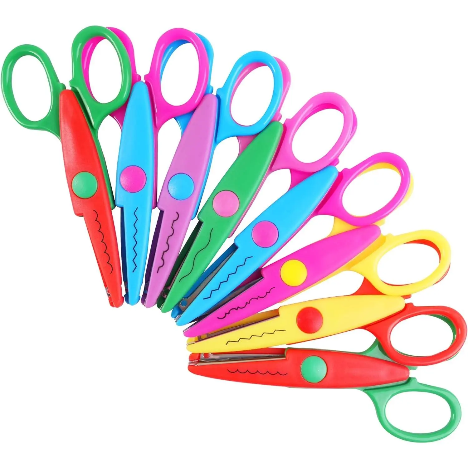 8 Pcs Craft Scissors Decorative Edge, ABS Resin 6 Pattern Scissors for Crafting, Colorful Zig Zag Scissor, Scrapbook Scissor