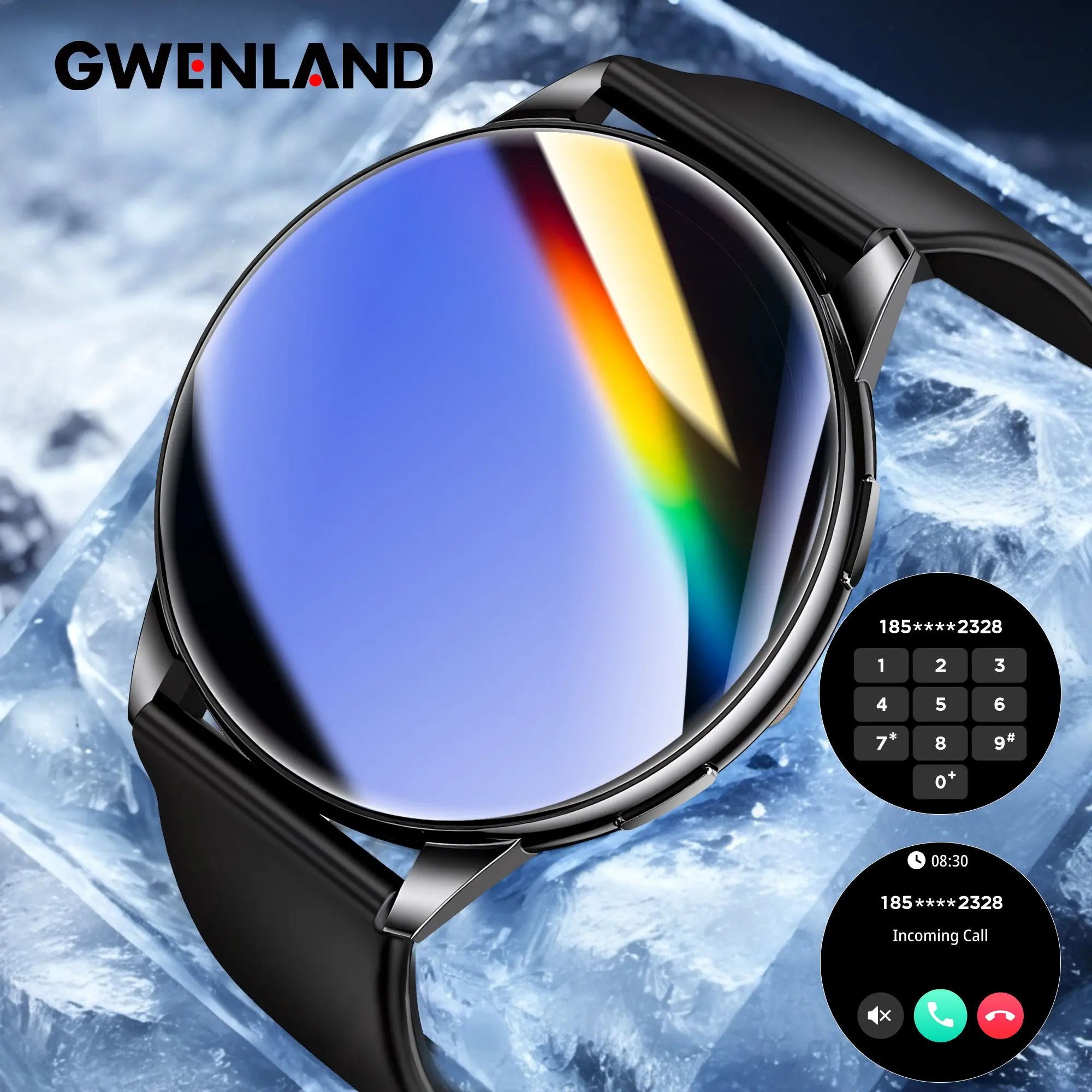 Smartwatch with Call Function, Pedometer, Daily Activity Tracker, 100+ Exercise Modes, Ideal Gift for Father's Day, Fitness Enthusiasts, Wearable, Durable, Round, Bluetooth, Charging, Wireless, Electronic Sport Watch