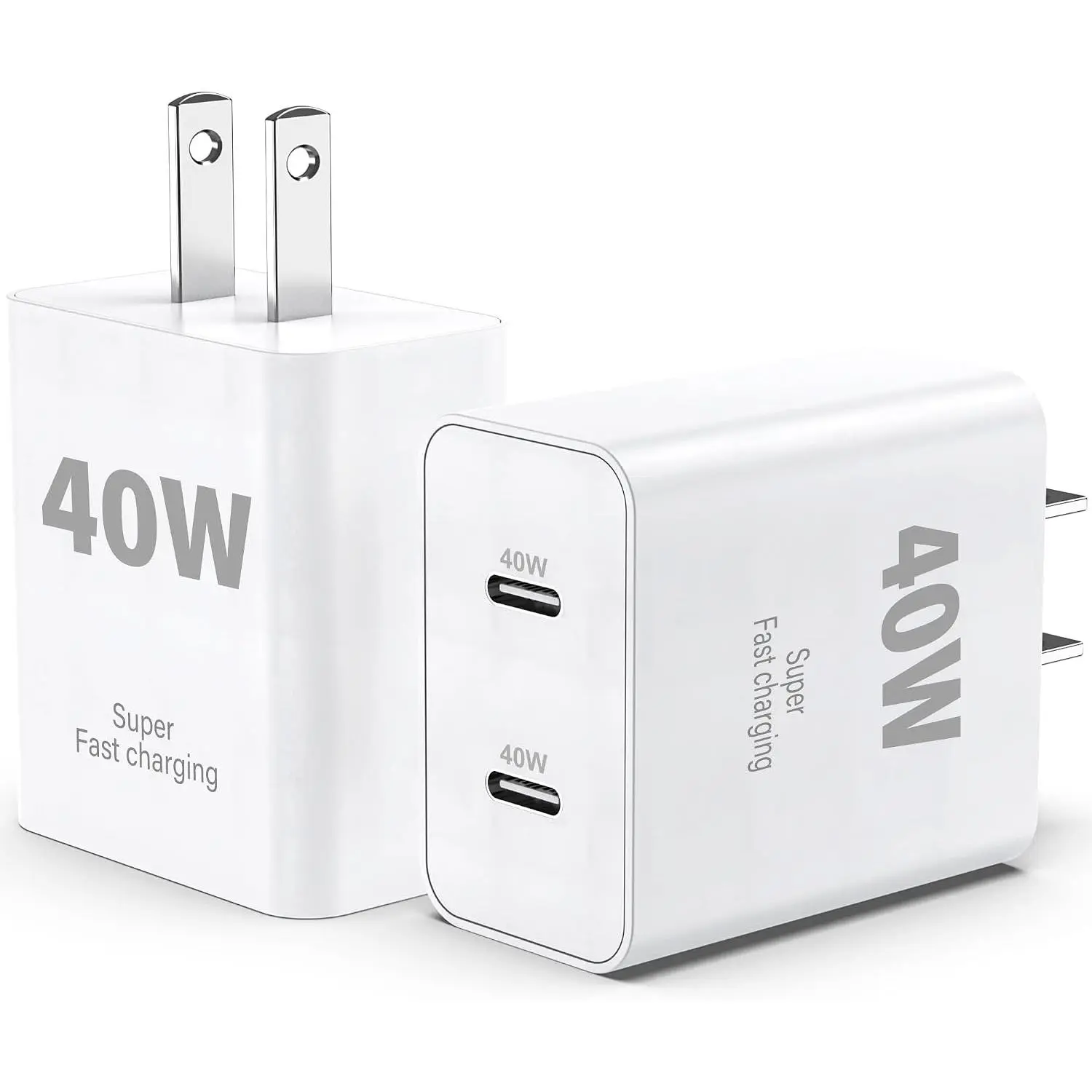 40W  Port  Wall Charger, USB C Charger Block, 2-Pack | For  17/Pro/Pro Max/17e/Air,  16/15 Series,  USB C  Charger Brick, Type C Plug Cube for iPad/