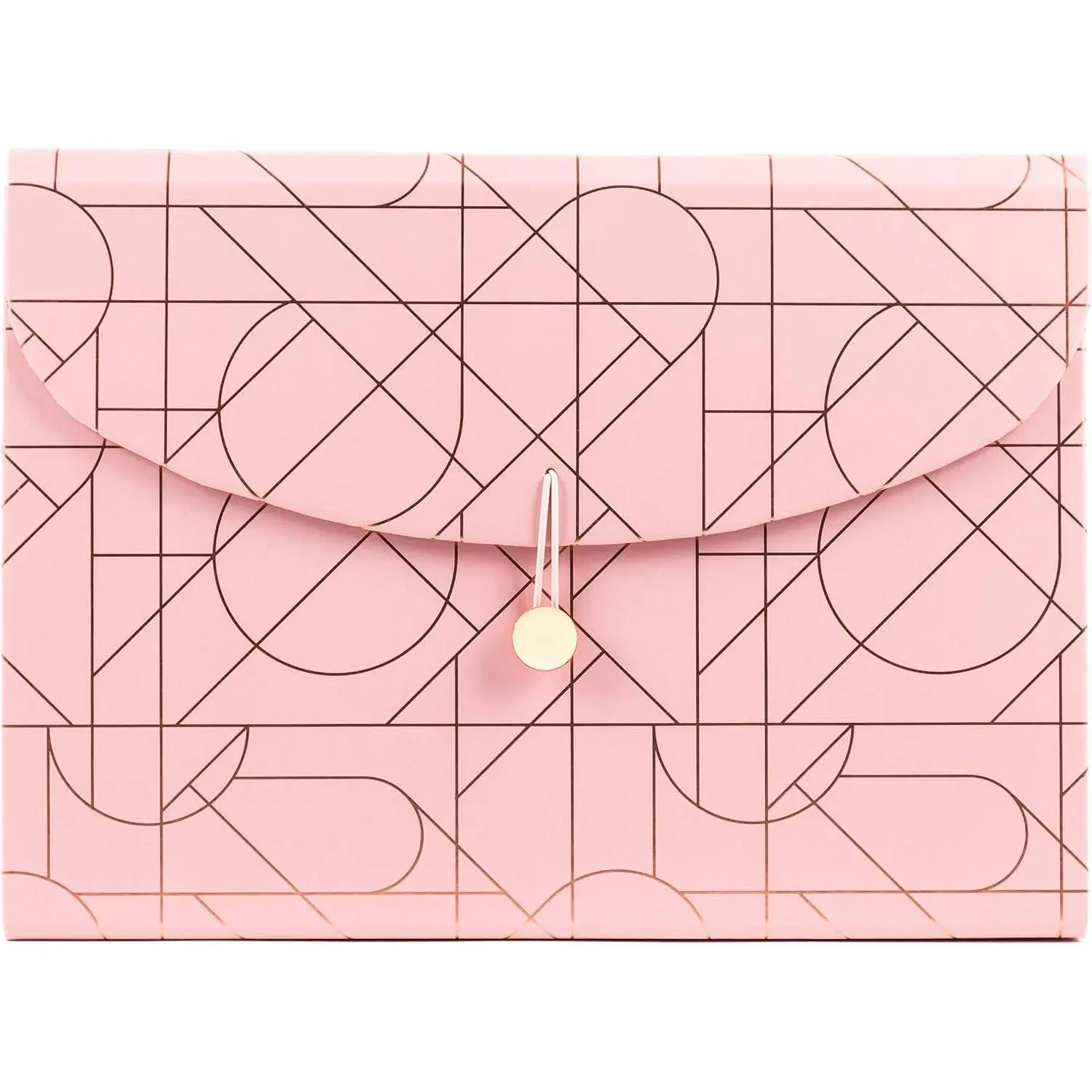 Modern Pretty Fashion Expandable File Folder, Letter Size, 13 Pockets, Pink