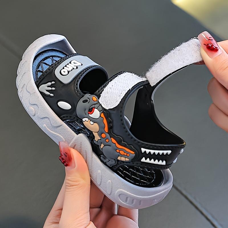 Cool Summer Sandals for Boys, Stylish Dinosaur Designs, Comfortable for The Beach, Perfect for Students