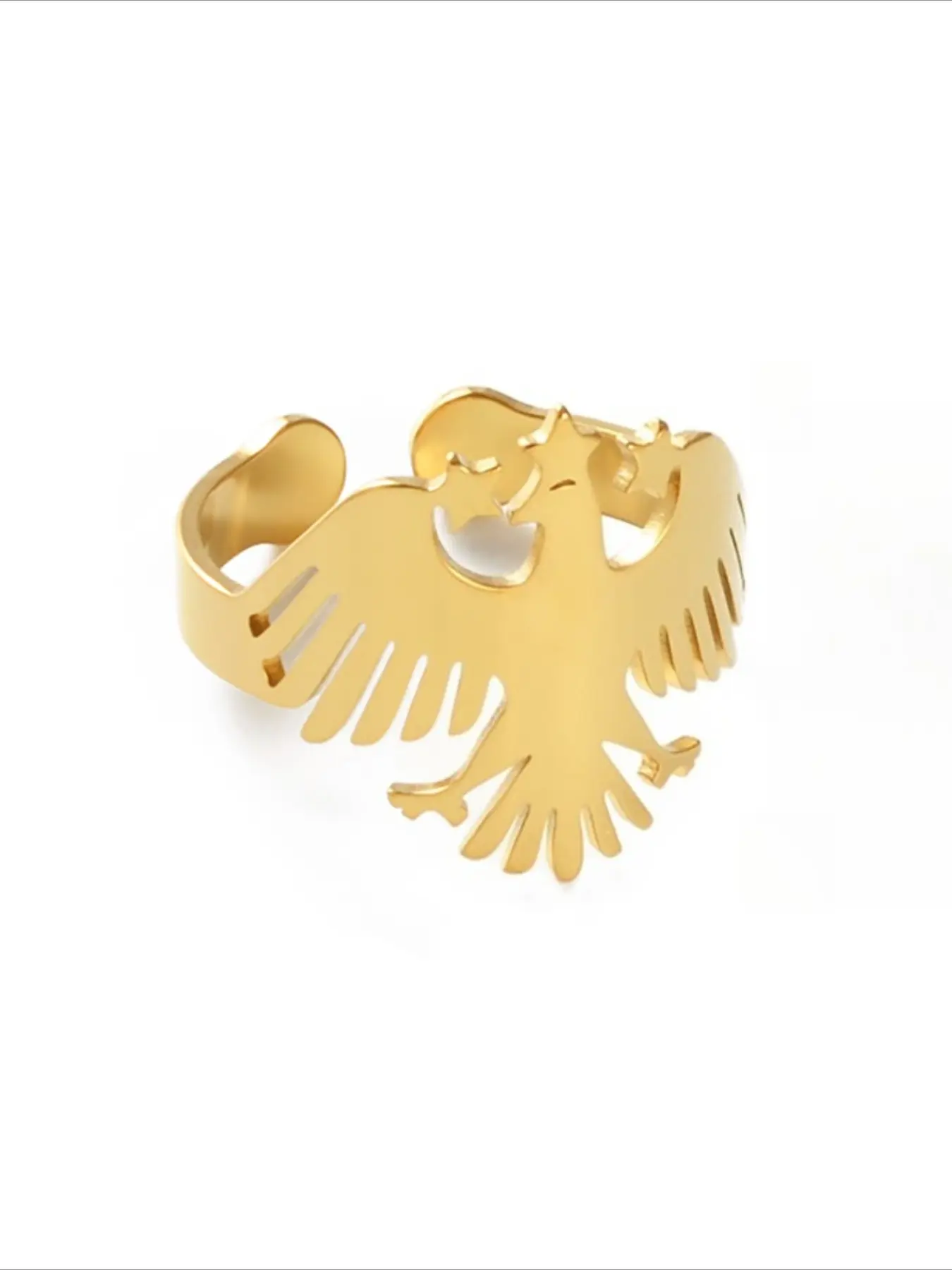 1Piece New Syria Eagle Flag Ring For Woman Stainless Steel Jewelry Finger Rings Syrian Accessories