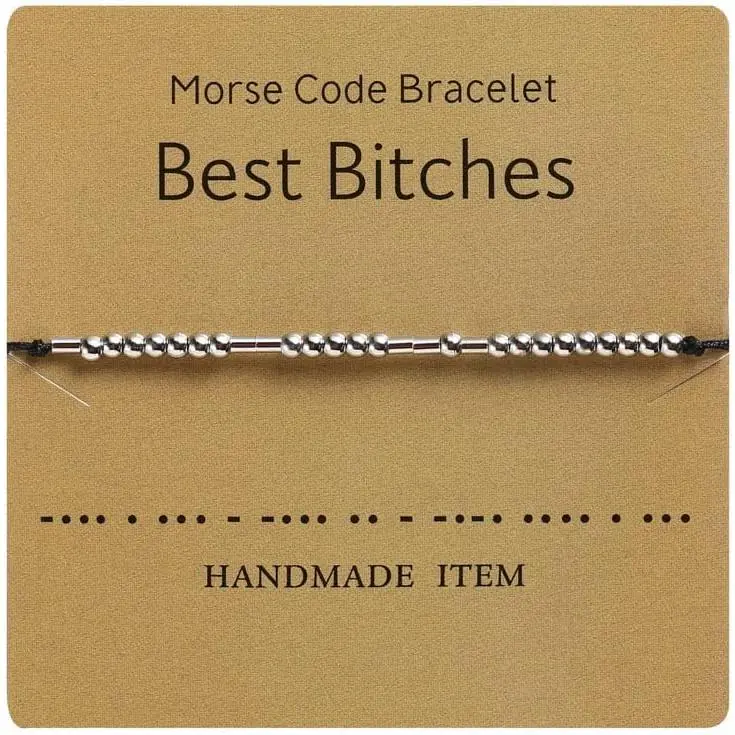 Morse Code Bracelets for Women,Morse Code Bracelets with Adjustable String,Inspirational Gifts for Women Girls