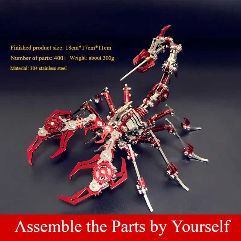 3D Stainless Steel Scorpion Mechanical Puzzle – DIY Metal Model Assembly Kit for Adults & Gift Lovers