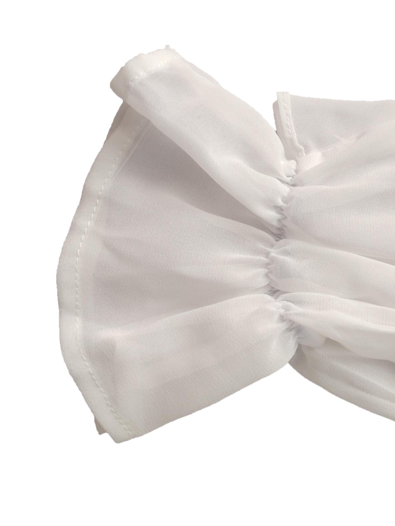 Women's Plain Ruffle Trim Button Front Blouse, Elegant Long Sleeve V Neck Top for Spring & Fall, Ladies Clothes for Daily Wear