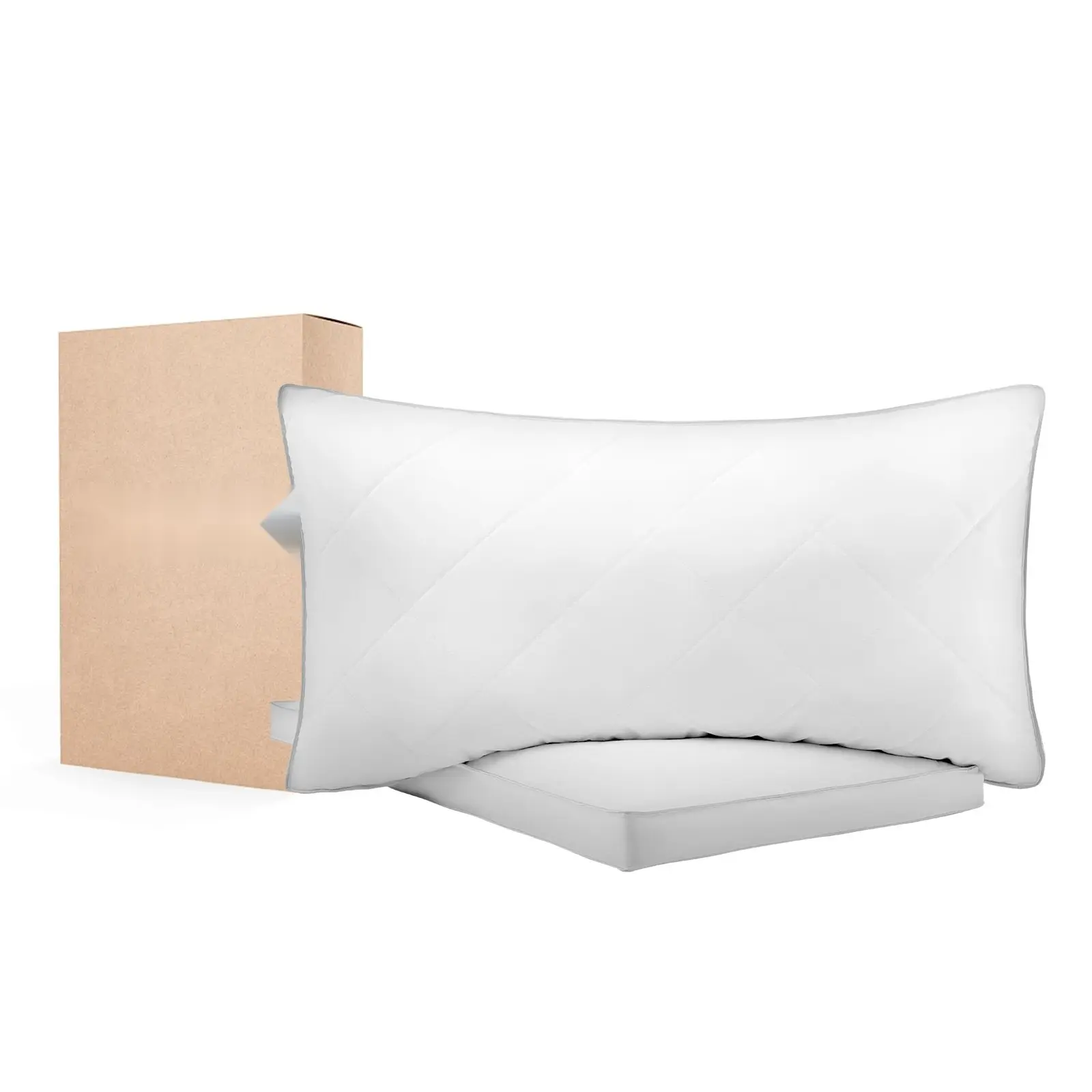 Bed Pillows 2-Pack King Size Goose Down Pillows For Sleeping, Soft Fluffy Comfort, Hypoallergenic And Breathable Bedding, Supportive Neck And Shoulder Alignment, Durable Hotel-Quality Pillows For Restful Sleep