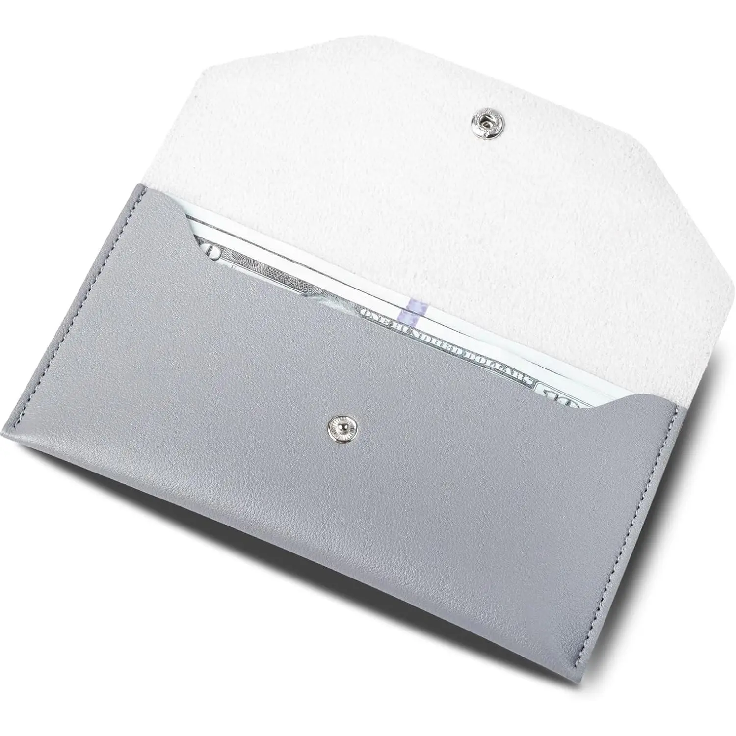 Women's Synthetic Leather Envelope Wallet - Minimalist Modern Design, for Budgeting, Billing, Everyday Use, Bags for Everyday (Grey)