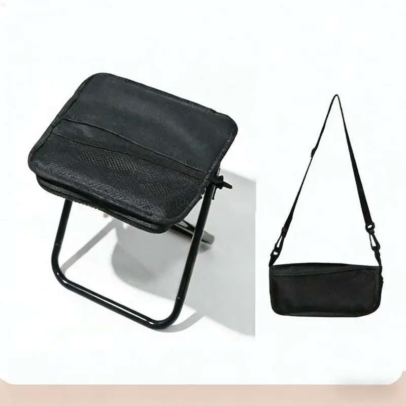 Portable Outdoor Bench, Camping Furniture, Oxford Cloth Seat and Metal Frame, Foldable and Durable, Ideal for Camping, Hiking, Fishing, Easy Storage, Foldable Seating