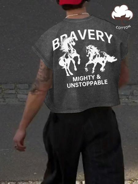 Men's Solid Color Crop Tank Top, Regular Fit Casual Sleeveless Round Neck Top for Summer, Fashion Men's Clothes for Daily Wear