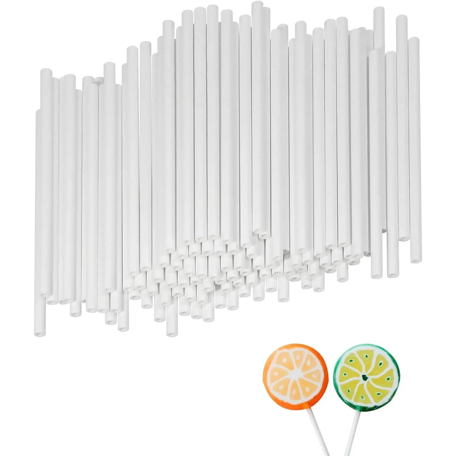 Sohochic 100Pcs 6-in Hollow 4mm Thick Plastic Sticks, Candy Making Accessories for Hard Candy, Chocolate, Cookies, Candy Stick