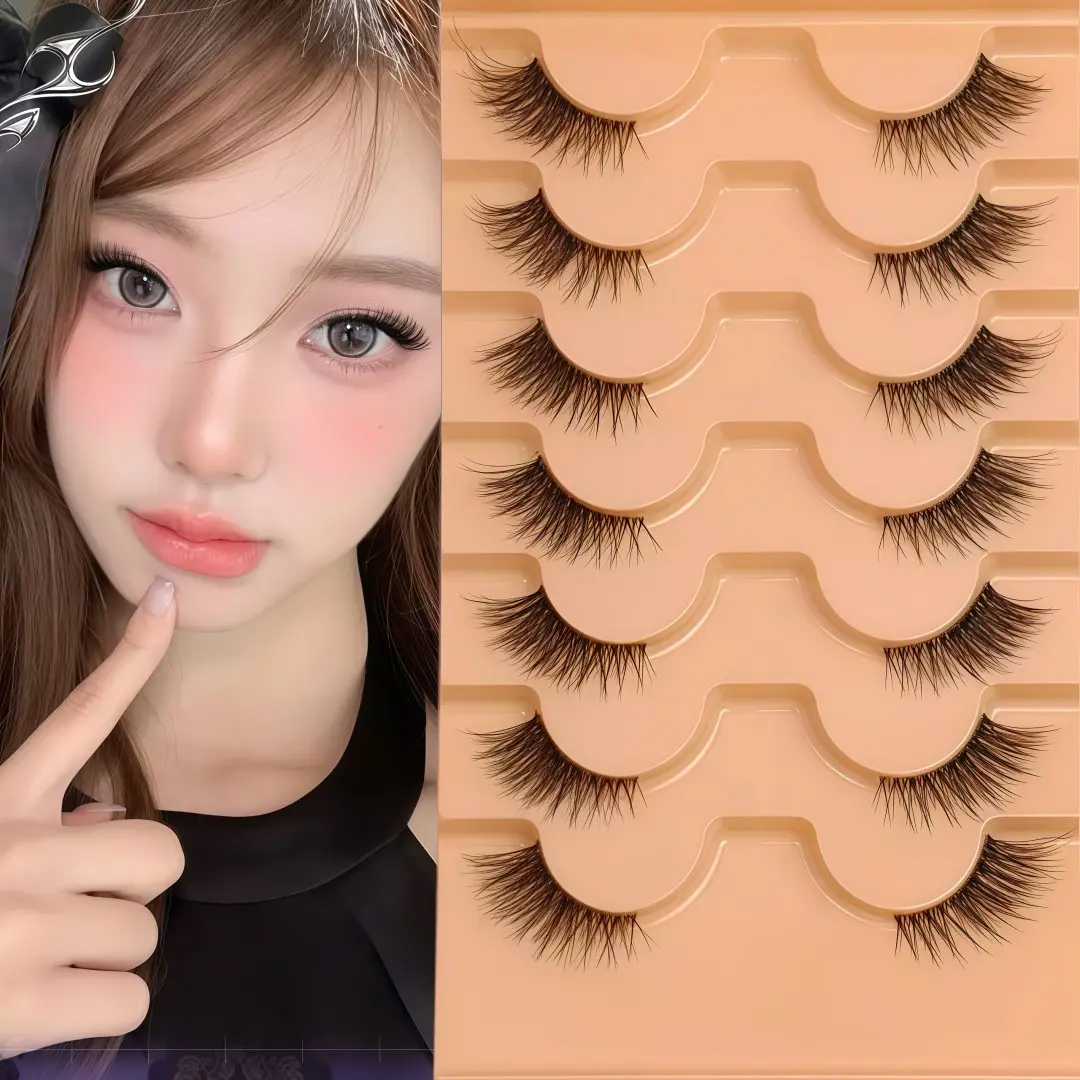 Fox Style Half-Strip False Eyelashes, Baby Lashes, Fox Comic Mixed Blood Natural Transparent, Eye Tail Eyelashes, Anime Inspired