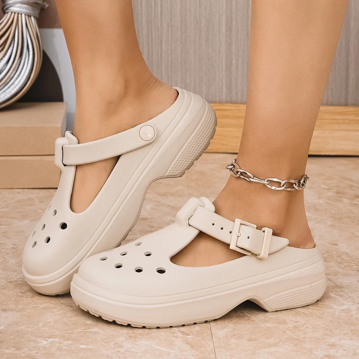 2025 Women's Summer Mary Jane Clogs EVA One-piece Slippers Sandals Footwear