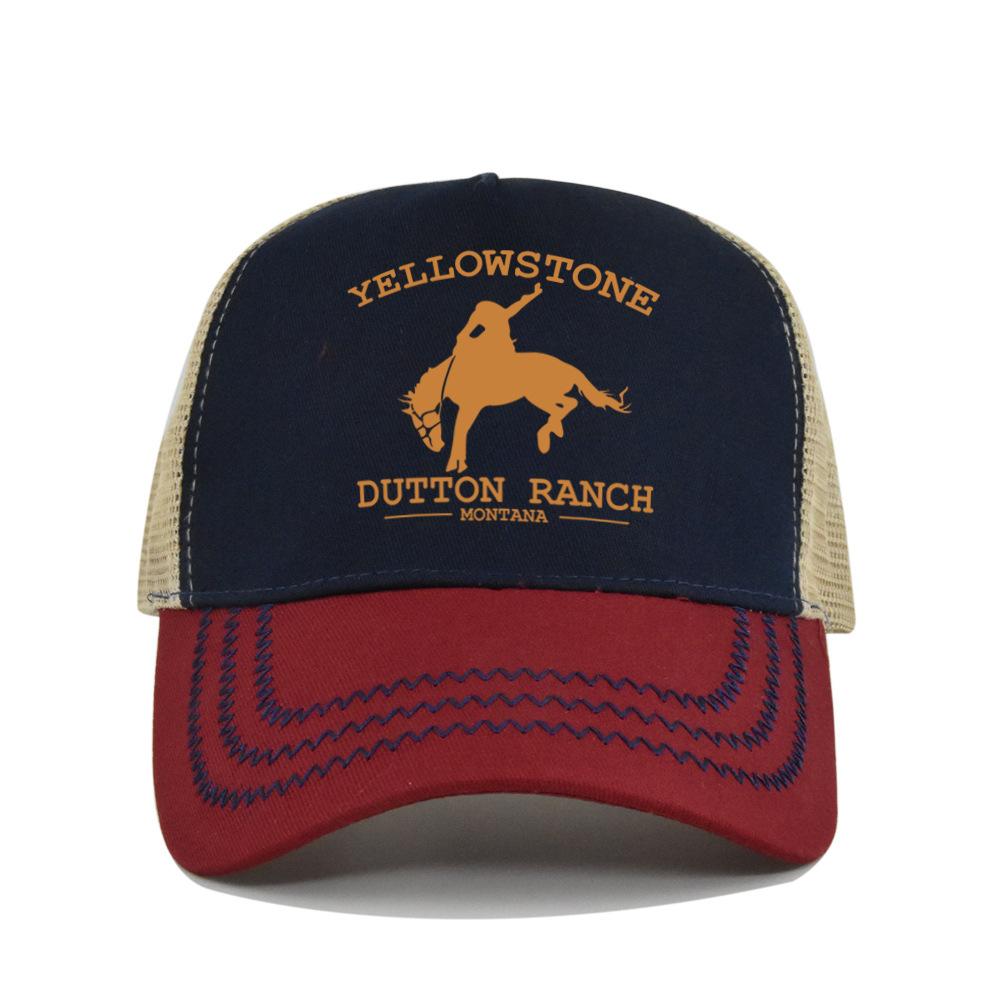 Best-selling Yellowstone baseball cap, screen-printed Yellowstone mesh cap, printed duckbill cap, unisex washable breathable sun hat
